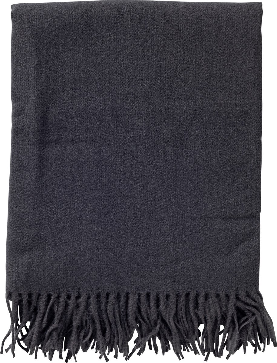 Dutch Decor JOSE - plaid 140x180 cm - lichtgewicht - natuurlijke look - Charcoal Gray - antraciet