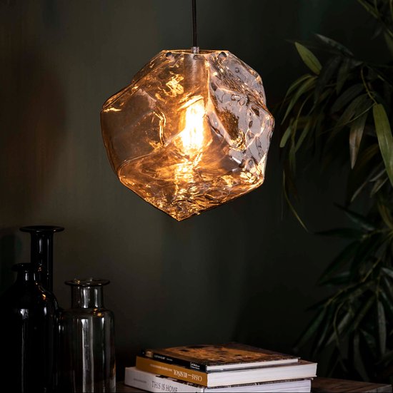 DePauwWonen - Hanglamp Rogan Chromed - Industriële Hanglamp voor Eetkamer - Woonkamer Lamp - Luxe Plafondlamp voor Binnen - 1 Lichts - E27 Fitting - 25 x 25 x 100 cm - Zilver - Glas