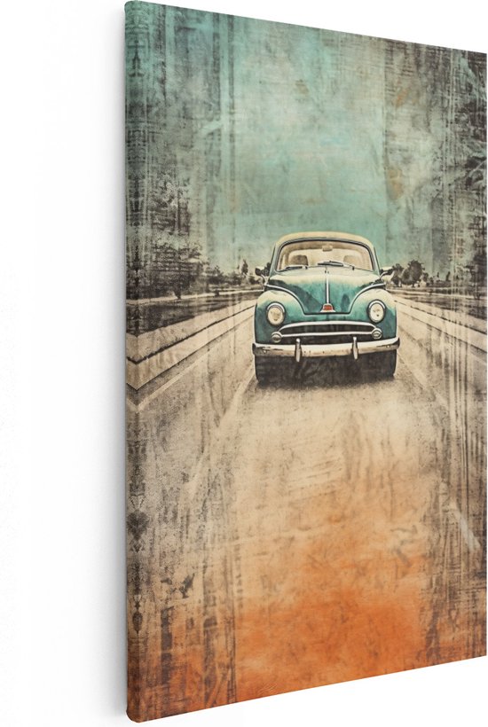 Artaza Canvas Schilderij Vintage Auto - 40x60 - Foto Op Canvas - Canvas Print