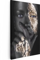 Artaza Peinture sur Toile Visage de Femme Dorée - 80x120 - Groot - Photo sur Toile - Impression sur Toile