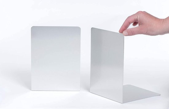 boekensteunen aluminium zilver, 1 paar 16 x 15 x 21 cm