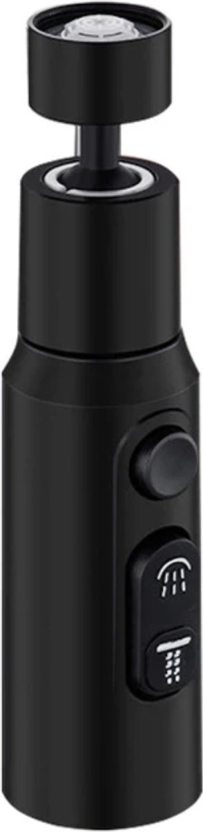 360 graden kraan (zwart) opzetstuk 3 verschillende standen hoge druk beluchter wastafel sproeier met filter