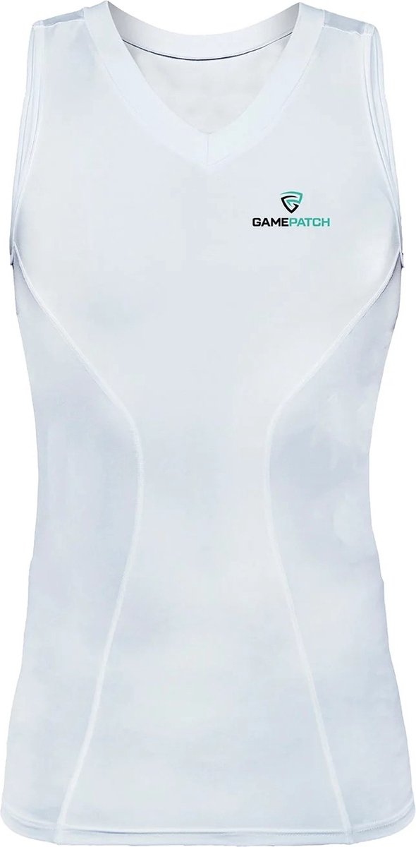 GAMEPATCH | Compression Shirt SLEEVELESS | Wit | Maat 2XL | Basketball | Handball | Urban Sports