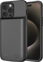 Geschikt Voor iPhone 15/15 Pro Powerbank Hoesje - Oplaadbaar Hoesje - Extra Batterij Telefoonhoesje - Fonu Smart Battery Case - Cover - 4800 mAh - Zwart