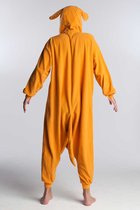 KIMU Onesie Kangoeroe Pak - Maat S-M - Kangoeroepak Kostuum Oranje Buidel 158 64 - Jumpsuit Zacht Huispak Dierenpak Pyjama Dames Heren Festival