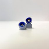 CNC fingerboard wheels (Dubbellaags) - Blauw/Wit