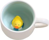Cute Duck Coffee Mug, Ceramic Mug with 3D Animal, Morning Bowl for Tea, Milk, Morning Drink and Weddings, Birthdays, Christmas Mug Gift