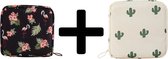 2 stuks - Maandverband Tampon Make-Up Tasje - Handig voor Onderweg - Multifunctioneel Accessoire Etui - Nylon Waterdicht - 12x12x4 cm