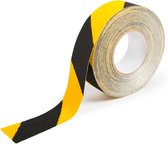 Anti slip tape - Zwart/geel - 50 mm breed - Veiligheidstape - Vervormbaar - Rol 18,3 meter