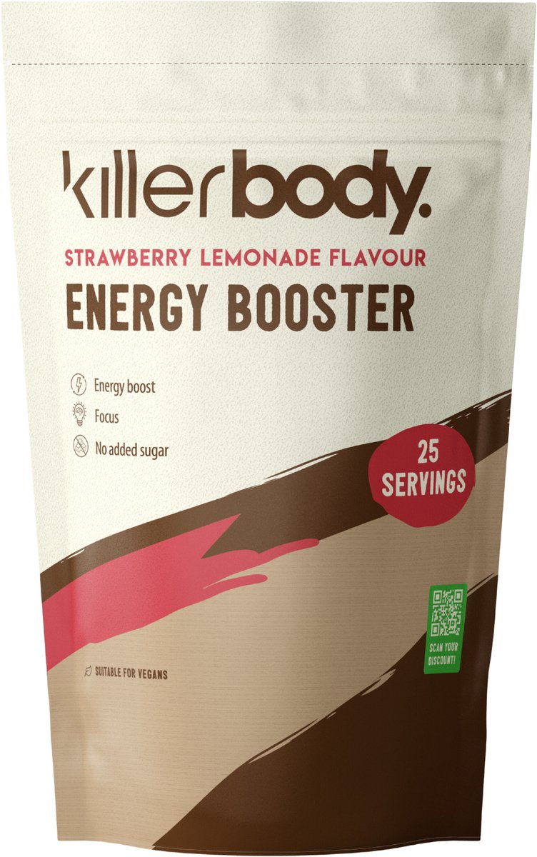 Killerbody Energy Booster - Strawberry Lemonade - 200 gr - Voor meer Energie