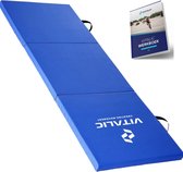 Extra Robuuste Yoga Mat (5cm dik en 180cm lang) incl. 4 weken durend ONLINE Trainingsschema - XXL Anti slip en Opvouwbare Yogamatten | Vitalic