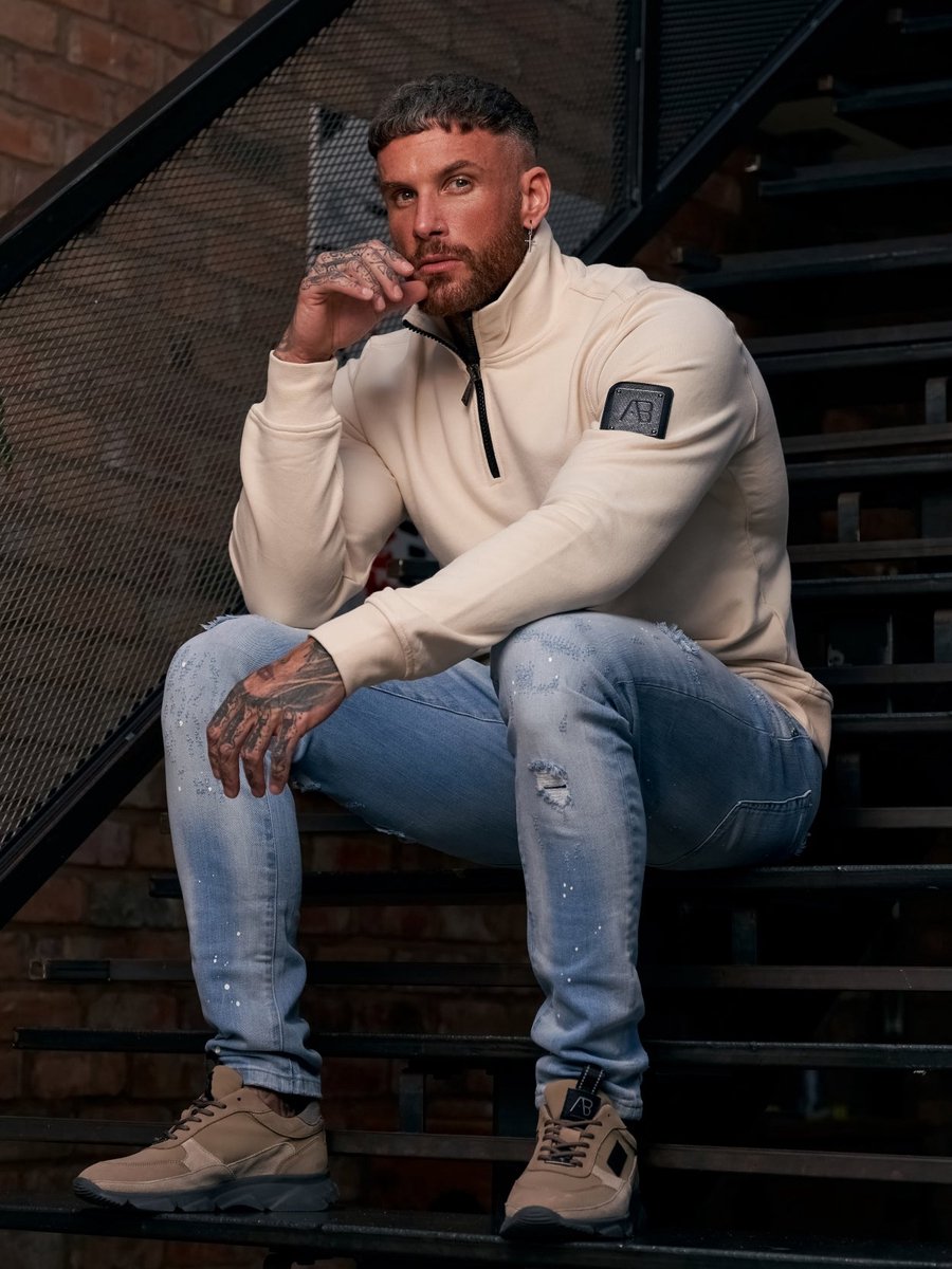 AB Lifestyle Trui Metal Half Zip Sweater Whitecap Gray Heren Maat M bol