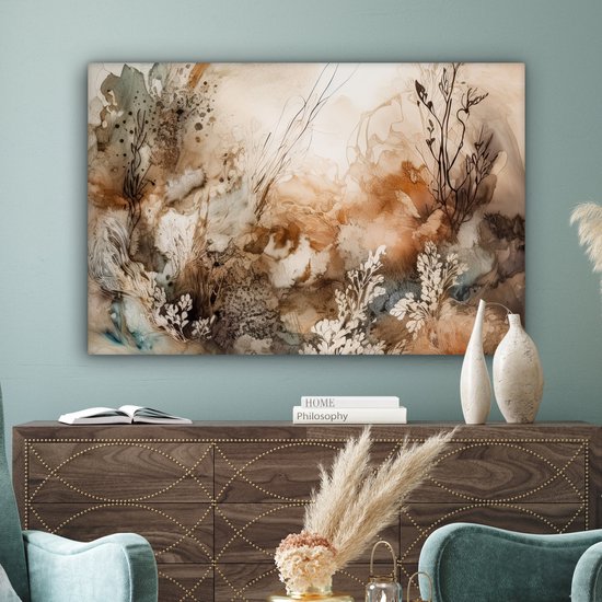 Peinture sur toile 120x80 - Art Fleurs - Accessoires de décoration de chambre - Peintures de salon - Décoration murale de chambre - Décoration murale murale de cuisine - Toile murale d'intérieur - Décoration de maison - Tableaux abstraits