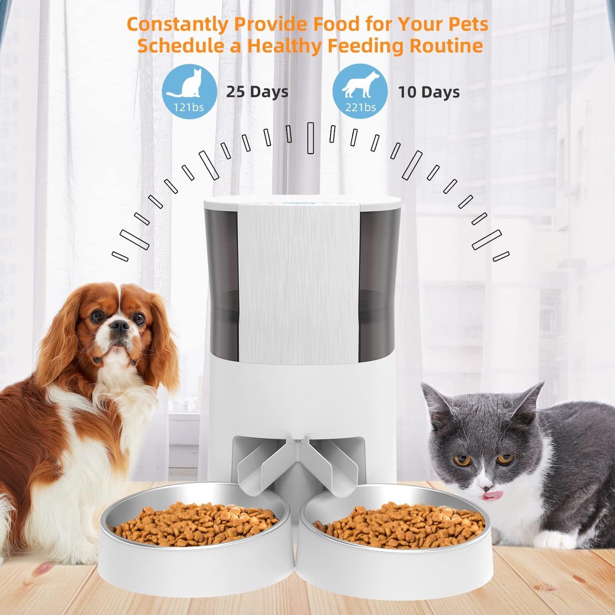 DiverseGoods Automatische Kattenvoerbak 4,5L voor 2 - afbeelding 3