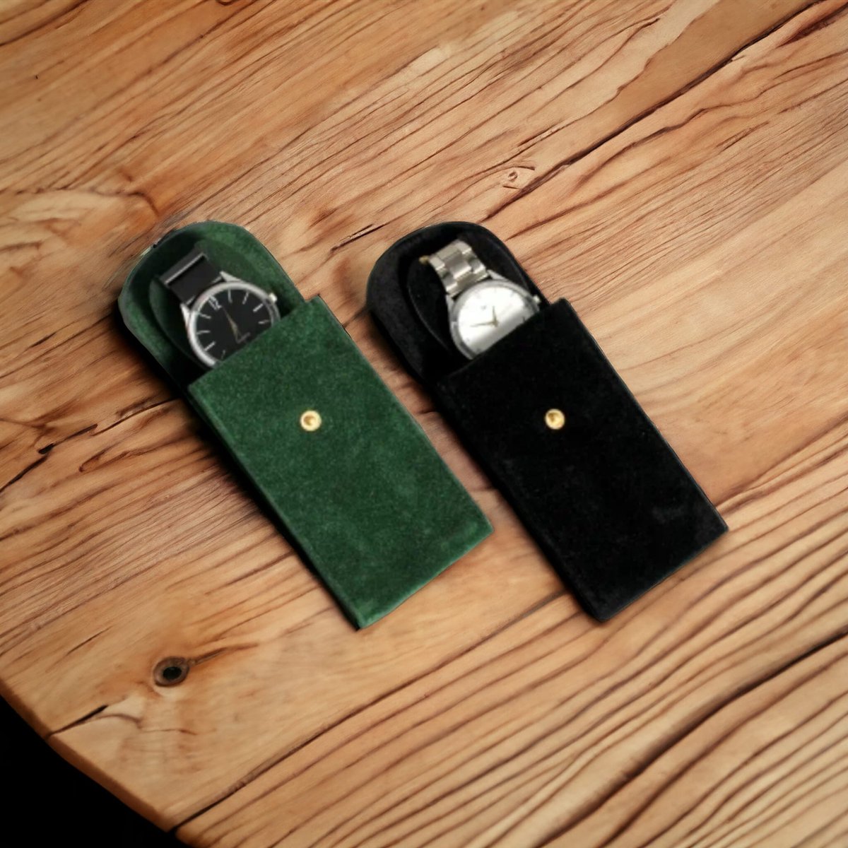 AliRose - Horloge Etui - Berging - Suède - Groen