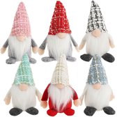 6x Premium Kerstkabouters 15cm - Kerstdecoratie - winterdwergfiguur - decoratieartikelen - Scandinavische decoratieve trollen - Zweedse kabouter met baard en wintermuts