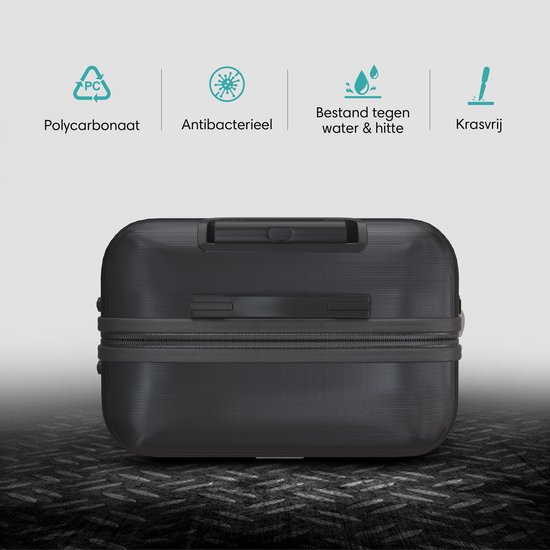Voyagoux® REVELATION - Reiskoffer Medium - 71L - Koffers - Reiskoffer met wielen -Zwart - TSA Slot