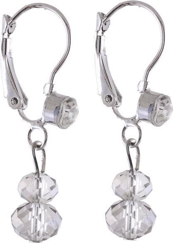 Boucles d'oreilles pendantes Behave avec perles de verre facettées et pierres