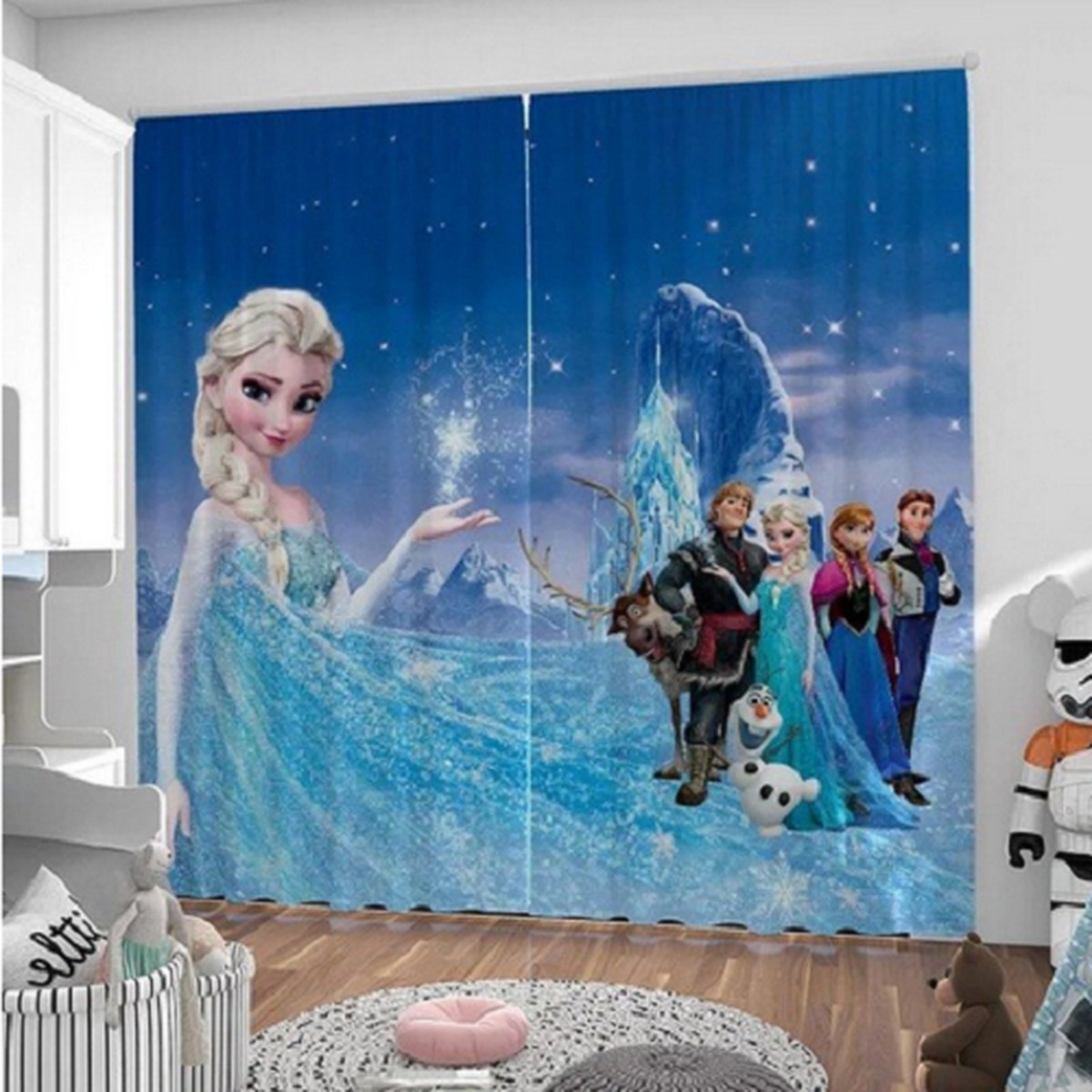 Gordijn Frozen kant en klaar verduisterend één geheel 140x100 cm