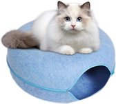 Speeltunnel blauw - Kattentunnel - Donut - Katten huis - 50x50x20 - gerecycled materiaal - Speeltunnel - Kattenhuis – Kattenhol