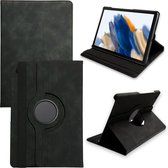 Casemania Hoes Geschikt voor Samsung Galaxy Tab A9 (8.7 inch 2023) Charcoal Gray - Draaibare Tablet Book Cover