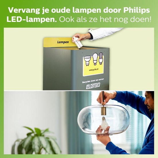 Lampe LED Philips SceneSwitch - Dépolie - 60 W - E27 - Dimmable - Lumière Warmwit - 4 pièces