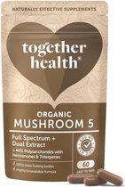 Organic Mushroom 5 Lion's Mane en 4 andere paddenstoelen 60 capsules Bio Together Health