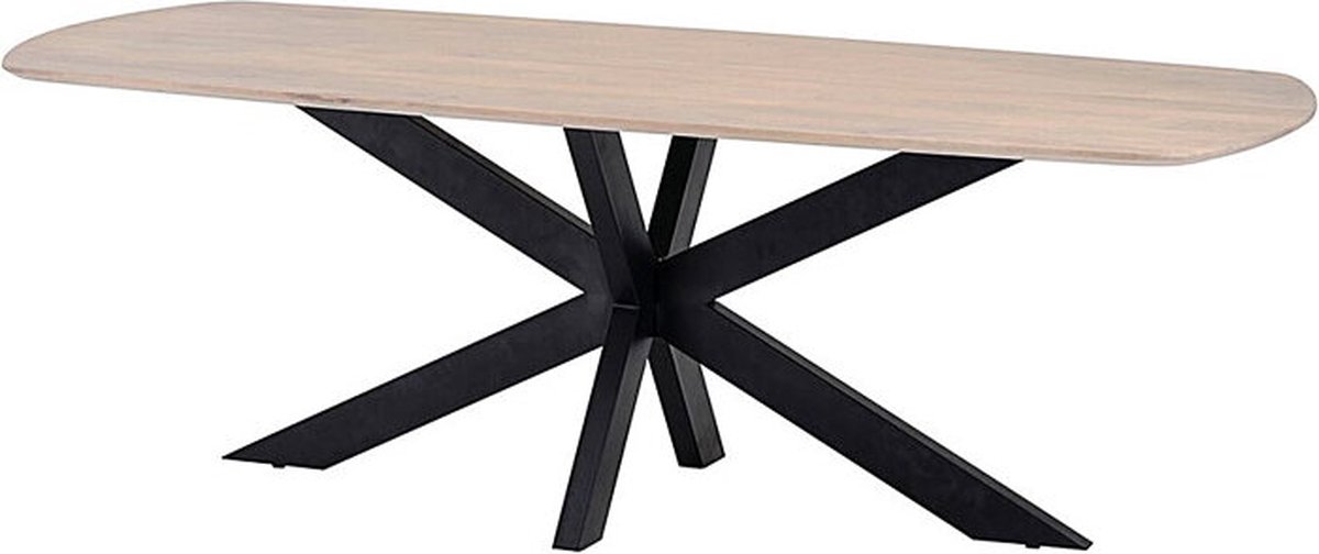 Eettafel Akagi 180 cm Deens ovaal Acacia - Zwart