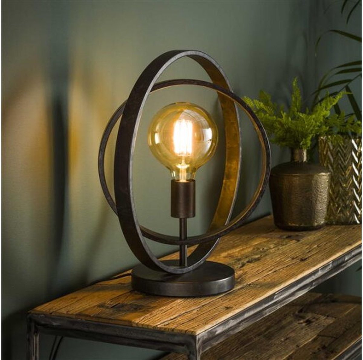 Tafellamp Turn Around met 1 Lamp in Charcoal voor Woonkamer - Charcoal - Tafellampen - 40x30x43 cm - Modern Design - Sfeerverlichting - Compact en Stijlvol