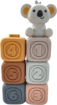 Mabebi - Speelblokken set - Baby speelgoed - Educatief speelgoed - Zacht speelgoed - Baby cadeau - Montesorri speelgoed - Koala meerkleurig