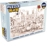 Puzzel Kinderen - Parijs - Panda - Dieren - Luchtballon - Legpuzzel - Puzzel 500 stukjes