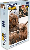 Puzzle Highlander écossais - Papillon - Fleurs - Puzzle - Puzzle 500 pièces