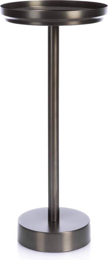 XLBoom Rondo Dienbladtafel - RVS - Rond - Zwart - 28 × 28 × 64 cm