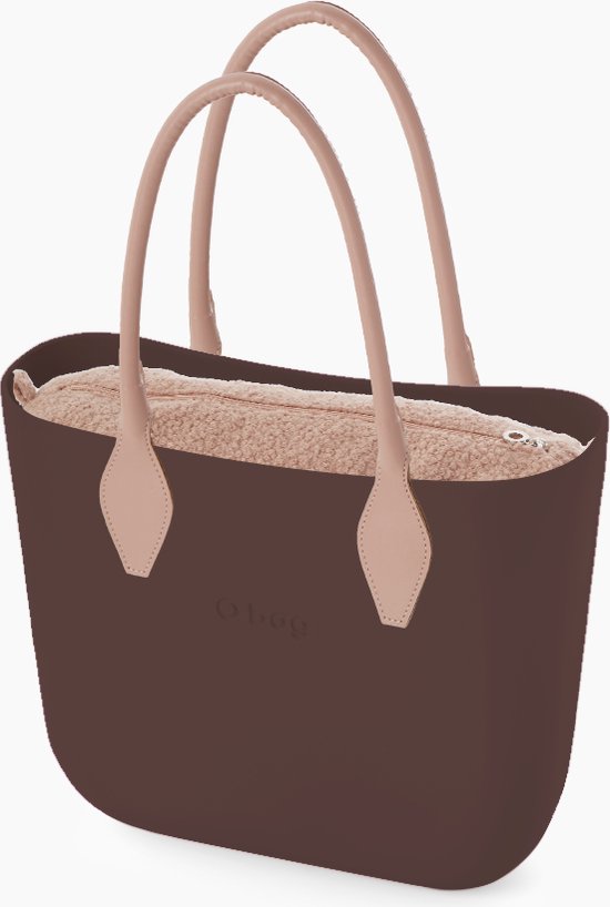O bag classic schoudertas in chocoladebruin compleet met lange