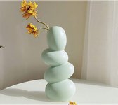 Abstract Ceramic Egg Vase, Unique and Minimalist Decorative Vases, Modern Sculpture Decoration for Living Room (Mint Green)