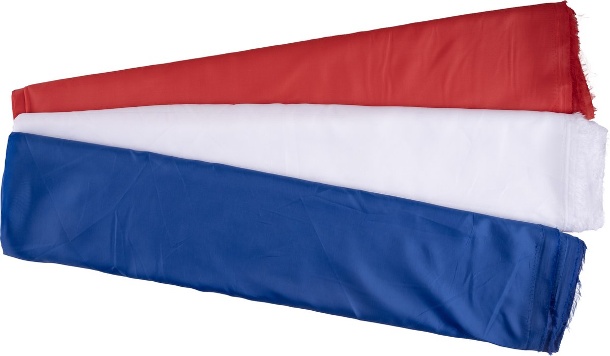 Vlaggenstof blauw - wit - rood - NEDERLAND / FRANKRIJK - 300 x 150 cm van elke kleur