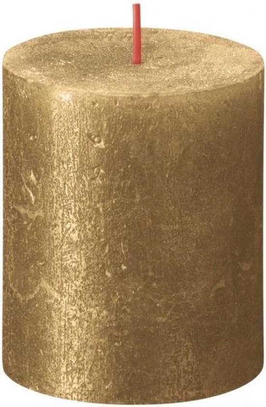 Bolsius - bougie pilier - or - brillant - par 2 pièces