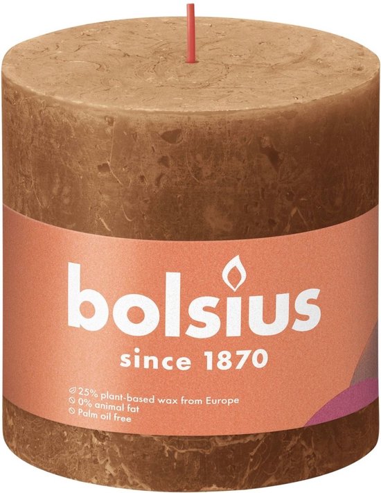 Bolsius Stompkaars Spice Brown Ø100 mm - Hoogte 10 cm - Kaneel - 62 branduren