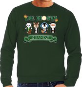 Bellatio Decorations Foute Kersttrui/sweater heren - de hosti band - groen - kerstmuziek - band XL