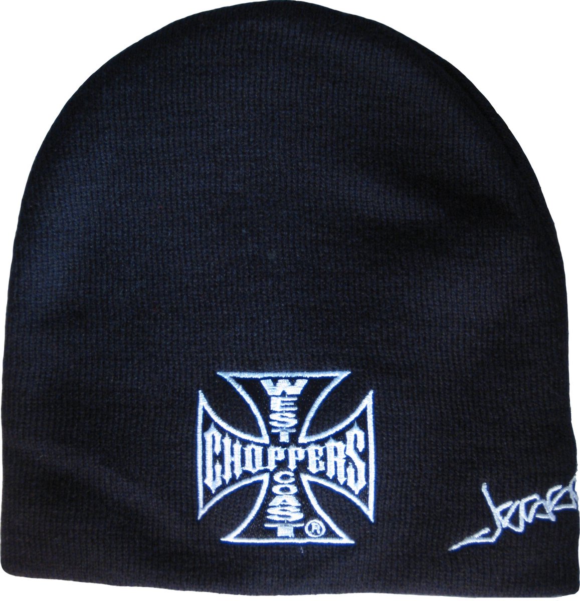 WCC West Coast Choppers Beanie Iron Cross Schwarz Zwart