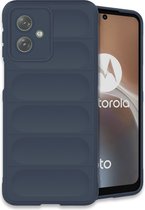 iMoshion Hoesje Geschikt voor Motorola Moto G54 Hoesje Siliconen - iMoshion EasyGrip Backcover - Donkerblauw