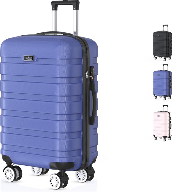 Voyagoux® REVELATION - Reiskoffer Large - 113L - Koffers - Reiskoffer met wielen - Blauw- TSA Slot