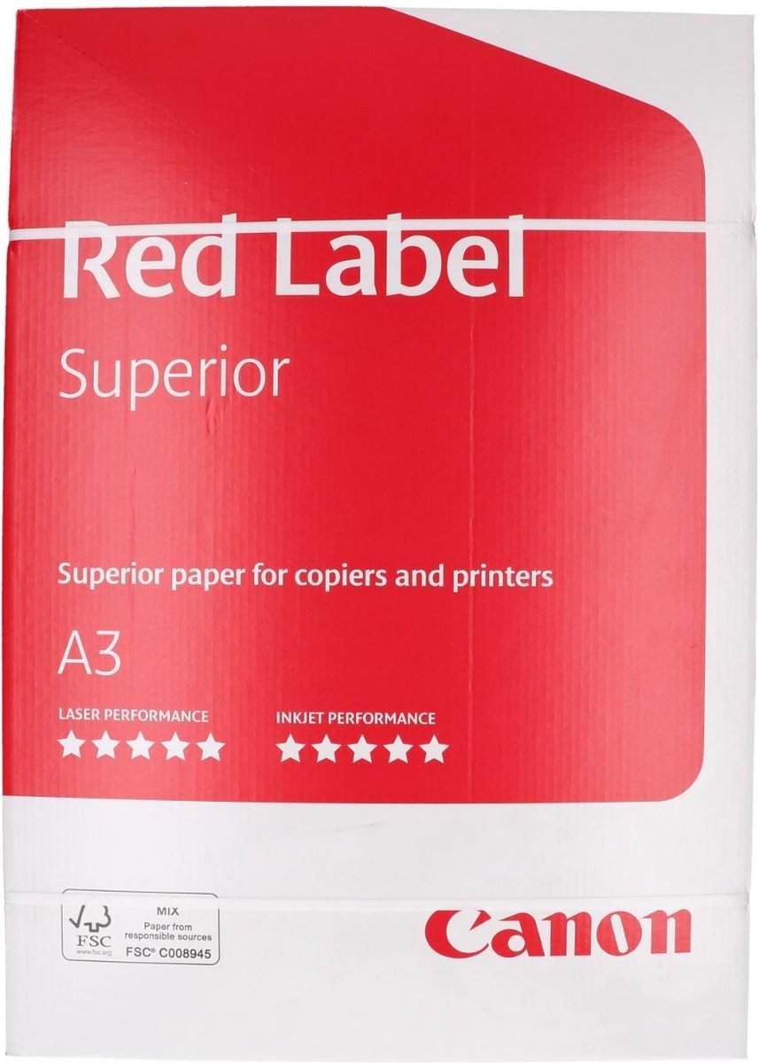 Kopieerpapier red label superior a3 80gr wit | Pak a 500 vel