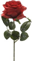 Emerald Kunstbloem roos Simone - rood - 45 cm - decoratie bloemen