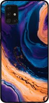 Smartphonica Telefoonhoesje voor Samsung Galaxy A51 5G marmer look - backcover marmer hoesje - Blauw / TPU / Back Cover geschikt voor Samsung Galaxy A51 5G