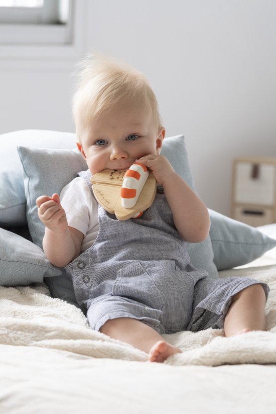 Sophie de giraf So'Pure badbootje - Badspeelgoed - Babyspeelgoed - Vanaf 0 maanden - 100% Natuurlijk rubber & hout - OK-Biobased - 11.5x11x8 cm van Sophie de Giraf. — afbeelding 5