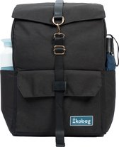 Ekobag® 333 Schoolrugzak - 100 % Gerecycled - Rugtas - 18L - Waterafstotend - 14 inch Laptopvak - Reflecterend Logo - Zwart