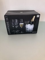 Set van 4 champagneglazen met koeler glas/kristal kerstcadeau verjaardagscadeau oud en nieuw