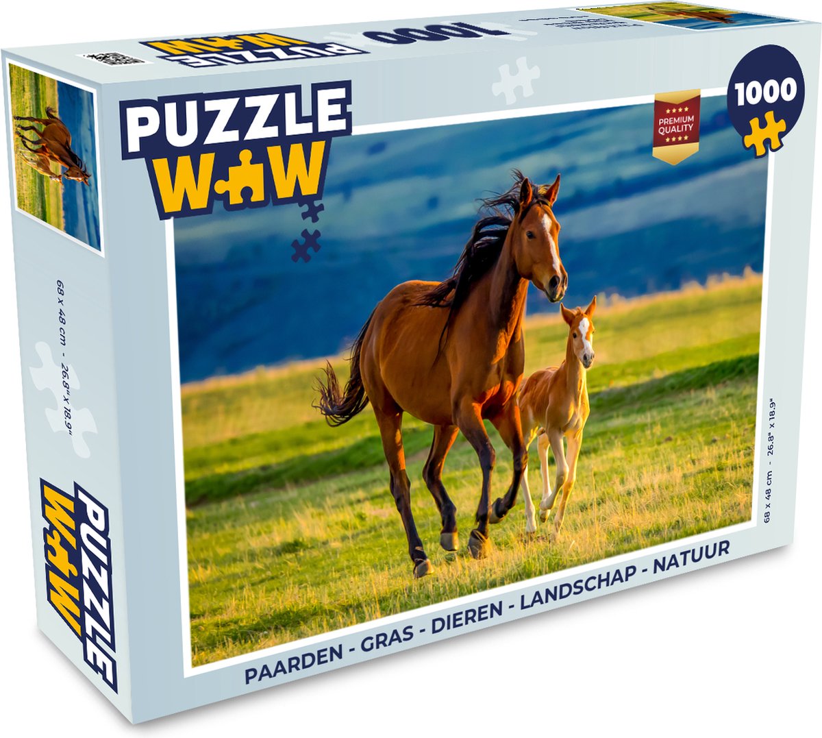 Puzzel Paarden - Gras - Dieren - Landschap - Natuur - Legpuzzel - Puzzel 1000 stukjes volwassenen