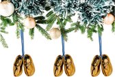 Pendentif de Noël - lot de 3 - Ornements de Noël - sabot - décorations de Noël en or - cadeaux hollandais